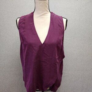 free people Simply Days Top Size Medium Purple Shirt Slit Back Sleeveless